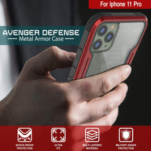 Cargar imagen en el visor de la galería, Punkcase iPhone 11 Pro ravenger Case Protective Military Grade Multilayer Cover [Red] (Color in image: Grey-Black)
