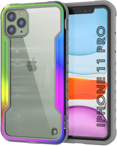 Punkcase iPhone 11 Pro ravenger Case Protective Military Grade Multilayer Cover [Rainbow] (Color in image: Rainbow)