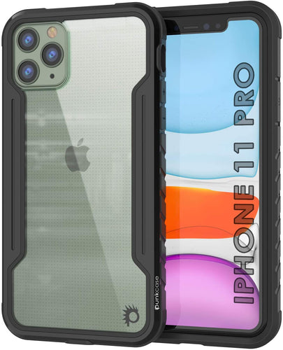 Punkcase iPhone 11 Pro ravenger Case Protective Military Grade Multilayer Cover [Black] (Color in image: Black)