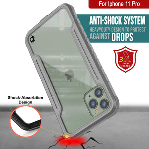 Punkcase iPhone 12 Pro ravenger Case Protective Military Grade Multilayer Cover [Grey] (Color in image: Black)
