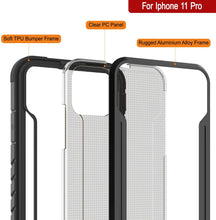Cargar imagen en el visor de la galería, Punkcase iPhone 11 Pro ravenger Case Protective Military Grade Multilayer Cover [Black] (Color in image: Rainbow)

