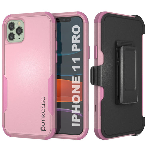 Punkcase for iPhone 11 Pro Belt Clip Multilayer Holster Case [Patron Series] [Pink] (Color in image: Pink)