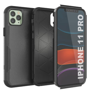 Punkcase for iPhone 11 Pro Belt Clip Multilayer Holster Case [Patron Series] [Black] 