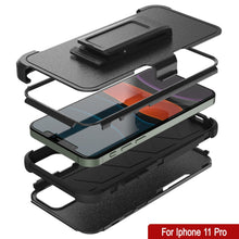 Cargar imagen en el visor de la galería, Punkcase for iPhone 11 Pro Belt Clip Multilayer Holster Case [Patron Series] [Black] 
