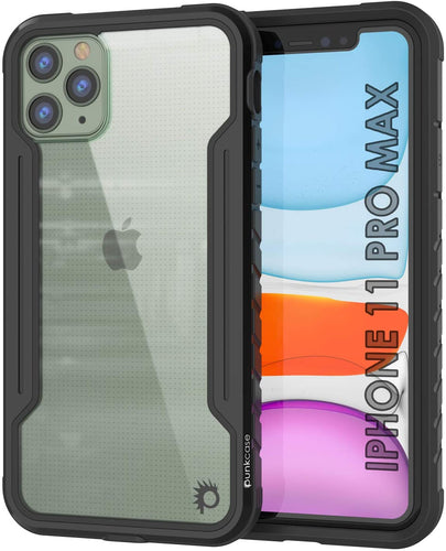Punkcase iPhone 11 Pro Max ravenger Case Protective Military Grade Multilayer Cover [Black] (Color in image: Black)