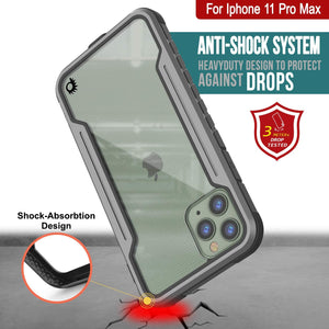 Punkcase iPhone 12 Pro Max ravenger Case Protective Military Grade Multilayer Cover [Grey-Black] (Color in image: Grey)