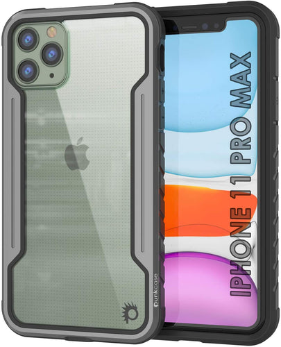 Punkcase iPhone 12 Pro Max ravenger Case Protective Military Grade Multilayer Cover [Grey-Black] (Color in image: Grey-Black)