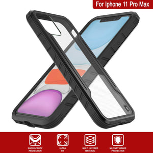 Punkcase iPhone 11 Pro Max ravenger Case Protective Military Grade Multilayer Cover [Black] (Color in image: Grey)