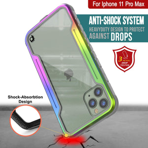 Punkcase iPhone 11 Pro Max ravenger Case Protective Military Grade Multilayer Cover [Rainbow] (Color in image: Grey)