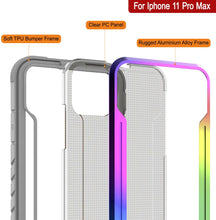 Cargar imagen en el visor de la galería, Punkcase iPhone 11 Pro Max ravenger Case Protective Military Grade Multilayer Cover [Rainbow] (Color in image: Grey-Black)
