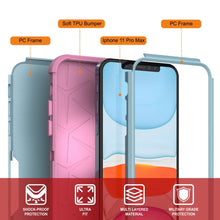 Cargar imagen en el visor de la galería, Punkcase for iPhone 11 Pro Max Belt Clip Multilayer Holster Case [Patron Series] [Mint-Pink] (Color in image: Black)
