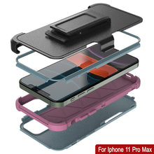 Cargar imagen en el visor de la galería, Punkcase for iPhone 11 Pro Max Belt Clip Multilayer Holster Case [Patron Series] [Mint-Pink] 
