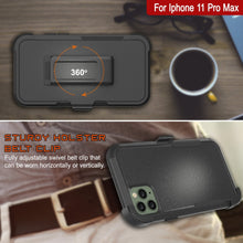 Cargar imagen en el visor de la galería, Punkcase for iPhone 11 Pro Max Belt Clip Multilayer Holster Case [Patron Series] [Black] 
