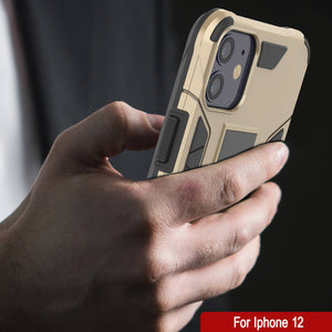 Punkcase iPhone 12 Case [ArmorShield Series] Military Style Protective Dual Layer Case Gold (Color in image: red)