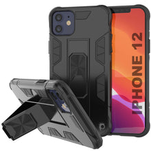 Cargar imagen en el visor de la galería, Punkcase iPhone 12 Case [ArmorShield Series] Military Style Protective Dual Layer Case Black (Color in image: black)
