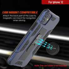 Load image into Gallery viewer, Punkcase iPhone 12 Case [ArmorShield Series] Military Style Protective Dual Layer Case Navy-Blue (Color in image: Silver)
