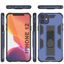 Load image into Gallery viewer, Punkcase iPhone 12 Case [ArmorShield Series] Military Style Protective Dual Layer Case Navy-Blue 
