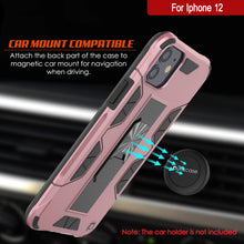 Cargar imagen en el visor de la galería, Punkcase iPhone 12 Case [ArmorShield Series] Military Style Protective Dual Layer Case Rose-Gold (Color in image: red)

