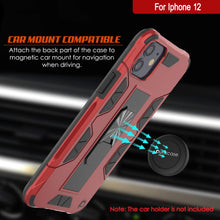 Cargar imagen en el visor de la galería, Punkcase iPhone 12 Case [ArmorShield Series] Military Style Protective Dual Layer Case Red (Color in image: Navy Blue)
