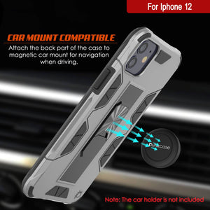 Punkcase iPhone 12 Case [ArmorShield Series] Military Style Protective Dual Layer Case Silver (Color in image: Navy Blue)