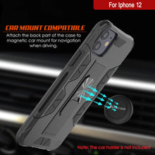 Cargar imagen en el visor de la galería, Punkcase iPhone 12 Case [ArmorShield Series] Military Style Protective Dual Layer Case Black (Color in image: red)
