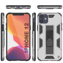 Cargar imagen en el visor de la galería, Punkcase iPhone 12 Case [ArmorShield Series] Military Style Protective Dual Layer Case Silver 
