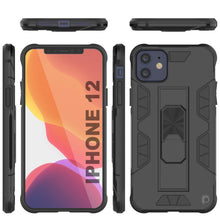 Cargar imagen en el visor de la galería, Punkcase iPhone 12 Case [ArmorShield Series] Military Style Protective Dual Layer Case Black 
