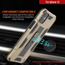 Cargar imagen en el visor de la galería, Punkcase iPhone 12 Case [ArmorShield Series] Military Style Protective Dual Layer Case Gold (Color in image: Silver)

