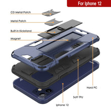 Load image into Gallery viewer, Punkcase iPhone 12 Case [ArmorShield Series] Military Style Protective Dual Layer Case Navy-Blue (Color in image: Gold)
