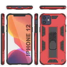 Cargar imagen en el visor de la galería, Punkcase iPhone 12 Case [ArmorShield Series] Military Style Protective Dual Layer Case Red 
