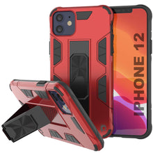 Cargar imagen en el visor de la galería, Punkcase iPhone 12 Case [ArmorShield Series] Military Style Protective Dual Layer Case Red (Color in image: red)
