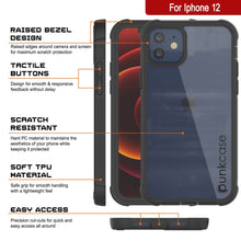 Cargar imagen en el visor de la galería, PunkCase iPhone 12 Case, [Spartan Series] Clear Rugged Heavy Duty Cover W/Built in Screen Protector [Black] (Color in image: purple)
