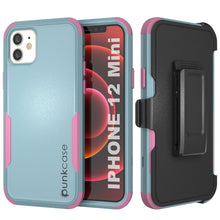 Cargar imagen en el visor de la galería, Punkcase for iPhone 12 Mini Belt Clip Multilayer Holster Case [Patron Series] [Mint-Pink] (Color in image: Mint-Pink)
