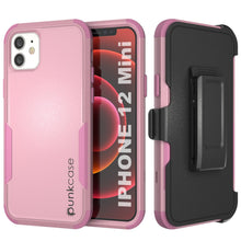 Cargar imagen en el visor de la galería, Punkcase for iPhone 12 Mini Belt Clip Multilayer Holster Case [Patron Series] [Pink] (Color in image: Pink)
