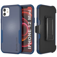 Cargar imagen en el visor de la galería, Punkcase for iPhone 12 Mini Belt Clip Multilayer Holster Case [Patron Series] [Navy] (Color in image: Navy)
