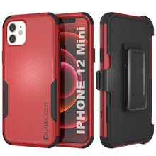 Cargar imagen en el visor de la galería, Punkcase for iPhone 12 Mini Belt Clip Multilayer Holster Case [Patron Series] [Red-Black] (Color in image: Red-Black)
