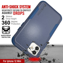 Cargar imagen en el visor de la galería, Punkcase for iPhone 12 Mini Belt Clip Multilayer Holster Case [Patron Series] [Navy] (Color in image: Pink)
