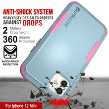 Cargar imagen en el visor de la galería, Punkcase for iPhone 12 Mini Belt Clip Multilayer Holster Case [Patron Series] [Mint-Pink] (Color in image: Mint)
