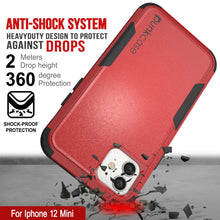 Cargar imagen en el visor de la galería, Punkcase for iPhone 12 Mini Belt Clip Multilayer Holster Case [Patron Series] [Red-Black] (Color in image: Pink)
