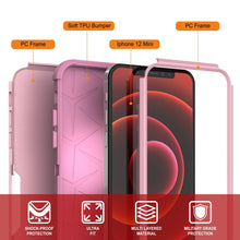 Cargar imagen en el visor de la galería, Punkcase for iPhone 12 Mini Belt Clip Multilayer Holster Case [Patron Series] [Pink] (Color in image: Mint-Pink)
