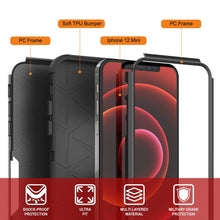 Cargar imagen en el visor de la galería, Punkcase for iPhone 12 Mini Belt Clip Multilayer Holster Case [Patron Series] [Black] (Color in image: Mint)
