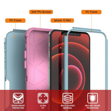 Cargar imagen en el visor de la galería, Punkcase for iPhone 12 Mini Belt Clip Multilayer Holster Case [Patron Series] [Mint-Pink] (Color in image: Black)
