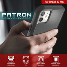 Cargar imagen en el visor de la galería, Punkcase for iPhone 12 Mini Belt Clip Multilayer Holster Case [Patron Series] [Black] (Color in image: Red-Black)
