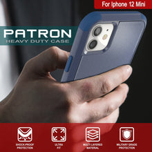 Cargar imagen en el visor de la galería, Punkcase for iPhone 12 Mini Belt Clip Multilayer Holster Case [Patron Series] [Navy] (Color in image: Red-Black)
