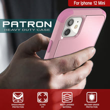 Cargar imagen en el visor de la galería, Punkcase for iPhone 12 Mini Belt Clip Multilayer Holster Case [Patron Series] [Pink] (Color in image: Red-Black)
