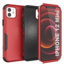 Cargar imagen en el visor de la galería, Punkcase for iPhone 12 Mini Belt Clip Multilayer Holster Case [Patron Series] [Red-Black] 
