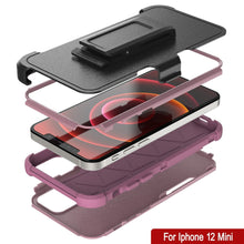 Cargar imagen en el visor de la galería, Punkcase for iPhone 12 Mini Belt Clip Multilayer Holster Case [Patron Series] [Pink] 
