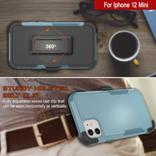 Cargar imagen en el visor de la galería, Punkcase for iPhone 12 Mini Belt Clip Multilayer Holster Case [Patron Series] [Mint] 
