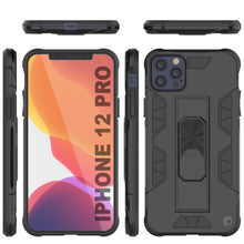 Cargar imagen en el visor de la galería, Punkcase iPhone 12 Pro Case [ArmorShield Series] Military Style Protective Dual Layer Case Black 
