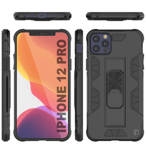 Punkcase iPhone 12 Pro Case [ArmorShield Series] Military Style Protective Dual Layer Case Black 